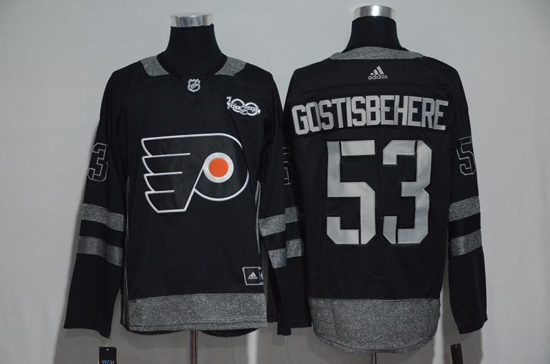 NHL Philadelphia Flyers #53 Gostisbehere Black 1917-2017 100th Anniversary Stitched Jersey->pittsburgh penguins->NHL Jersey